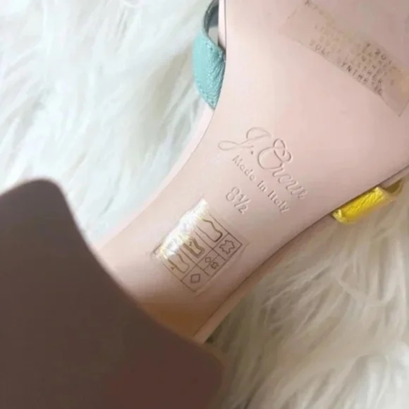 J. Crew Stella Color-Block Leather Tortoise Buckle Heels 8.5 - Picture 6 of 6